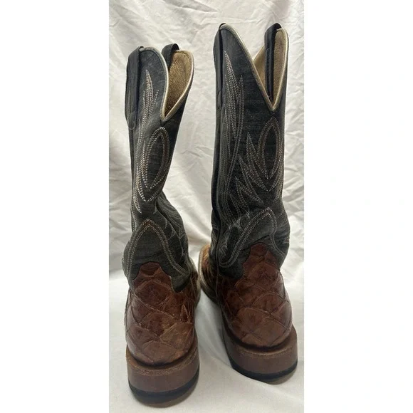 Anderson Bean Horsepower Seas the Day HP1823 Square Toe COWBOY BOOTS 9.5 D Fish - Picture 4 of 9
